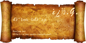 Éles Géza névjegykártya
