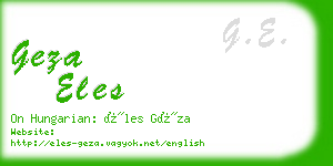 geza eles business card